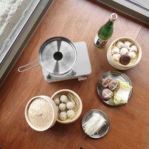 [쿠커스 판다] 에비히슈테른 레카 계량 멀티팟 전용 커버 겸 스탠접시 2size / 스텐 뚜껑 믹싱볼 스테인레스 편수냄비 플레이트, 18/20cm 겸용