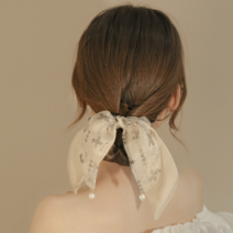 SHUXUAN 고급스러움 엘레강스 리본 헤어밴드 여름 세련된 리본 포니테일 프렌치 무드 머리띠 머리띠