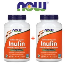 (1+1) 나우푸드 프락토올리고당-프리바이오틱스 FOS 블루 아가베 이눌린 식이섬유 가루 227g 2팩