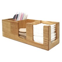 가정용 사무용 홈빠인테리어 냅킨수납소품 4구 디스펜서 보관함 ho014f, 우드