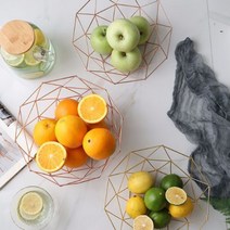 데코와바 철제바구니 과일 간식 바스켓, 골드