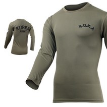 아미캠프 쿨 드라이 로카 티셔츠 카키 ROKA 군인 긴팔 티셔츠 밀리터리 기능성 티