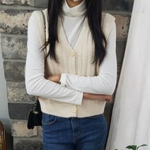 상상그이상 여성용 랄프 꽈배기 니트조끼 부드러운 찰떡 폴라 따뜻한 코디세트 오픈형 베스트 사이즈좋은 보풀없는 따뜻한 브이넥 니트 가성비 좋은 레이어드 조끼세트