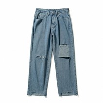남성 캐주얼 얇은 데님 streetwear 찢어진 구멍 패션 스트레이트 청바지 104