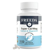 Freeda Super Cal/Mag 칼슘 마그네슘 - 여성 및 남성용 코셔 마그네슘 및 칼슘 보충제 - CalMag 뼈 및, 100