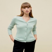 헤지스 THE H그린 울 골지 브이넥 가디건 HSSW2D793E1