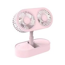 다렌 듀얼팬 폴딩형 미니 USB선풍기 탁상형, 핑크