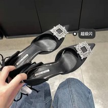 4CM 6CM 8CM 웨딩구두 하이힐 펌프스 반짝이 뾰족코 스틸레토 블랙 슬링백 연예인신발 드레스 J17