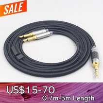 LN007533 초점을위한 슈퍼 소프트 헤드폰 나일론 실드 케이블 Elex Elegia Stellia 3.5mm 핀, 0.7m, 3.5mm 3 pole