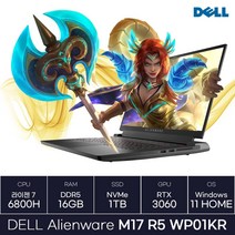 에일리언웨어 M17 R5 WP01KR R7 RTX3060 윈도우탑재