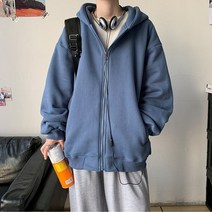 남성 후리스 기모 양털 플리스 자켓 어 스타일 운동복 2022 가을 솔리드 컬러 지퍼 업 후드 오버 사이즈 코트 streetwear 후드 티 탑스