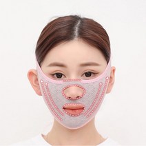 공간탐구생활 브이라인 리프팅밴드 마스크 얼굴 이중턱 볼살 땡기미, 1개, 핑크