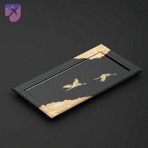 일본 칠기 나무쟁반 과일 금박 보관 트레이 상자 스낵, 장판(21.5*11.5cm)