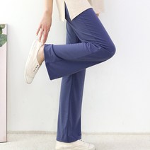 편안한 봄 여름 임산부 요가 복대형 밴딩 스판 일자 팬츠 바지 트레이닝 임부복 L/XL