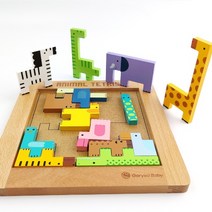[몬테소리베이비] 고려베이비 동물 테트리스 동물 퍼즐 원목장난감 교구