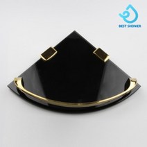 코코스 강화유리 일자선반, 10 블랙 + 골드