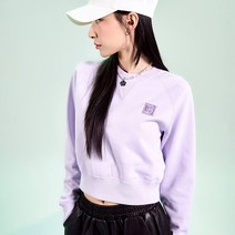 MLB 여성 베이직 스몰로고 크롭 맨투맨 BOS L.Lavender 191635