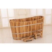 단단하고 두꺼운 나무 목욕 훈증 욕조, 탄화 길이 150cm x 60 x 65 (덮개가없는