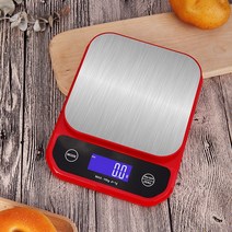 Aiiyya 디지털 정밀 저울 방수형 5kg/0.1g 10kg/1kg 스테인리스 스틸 주방 전자저울, 레드