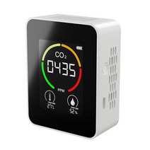 이산화탄소농도 산소농도측정기 미세먼지측정기 공기질 CO2 모니터, WHITE