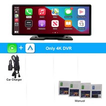10.26 인치 4K 자동차 DVR 무선 카플레이 안드로이드오토 ADAS 와이파이 AUX 대시 캠 GPS FM 후방 카메라 비디오 레코더, With 64G TF Card, ADAS NO GPS