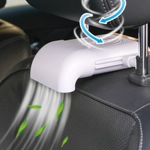 차량용 등받이 송풍기 USB 카시트 등 선풍기 운전석 조수석 자동차 헤드레스트 냉풍기, 차량 등송풍기 블랙