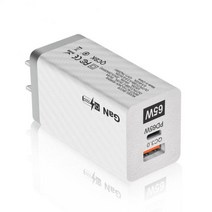 가성비 QC3.0 + PD65W 충전기 섬유 갈륨 질화물 고속 노트북 GaN 공급 장치 아이폰 삼성 호환 샤오미, 01 white US