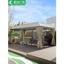 테라스파고라 바베큐 캐노피 야외 전망대 알루미늄 합금 파빌리온 안뜰 정원 빌라 발코니 테라스 천막 일광 욕실, [03] 3092 전망대 34 아크 지붕 12 기둥