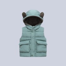 유블리 아동 남아 벨벳 동물 곰 귀모양 조끼 베스트