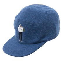[시나코바] 제트 캡 맨즈 멜란지 기모 머리 둘레 58 cm 사이즈 조정 가능 선장 자수 모자 야구 모자 21277740 (杢 블루) F