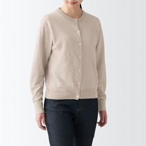 무인양품 MUJI 여성 프렌치 리넨 크루넥가디건 BAD76ZZZ