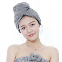 오너클랜 머리수건 극세사 타올 헤어 드라이 빨리말리는법 수영_W8B8A77, 그레이, 그레이