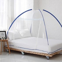 원터치모기장 블루 중형(3~4인)_돔모기장 퀸사이즈모기장 텐트형모기장