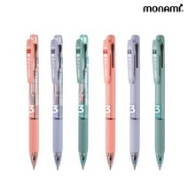 모나미 플립3 3색 볼펜 0.5mm 0.7mm, 라벤다 0.7mm+파스텔퍼플