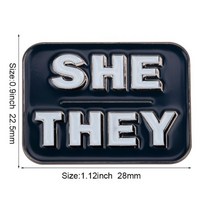 She Her Him 라펠 핀 배지 브로치 간단한 대명사 에나멜 핀 친구를 위한 보석 선물, XY0872