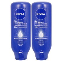목욕중에 바르는 로션~!! 니베아 인샤워 바디로션 400ml, 2개