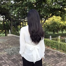 쓰리타임 / 베이직 기본 무지 랩 블라우스