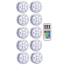 10leds rgb 잠수정 조명 수중 led 야간 조명 수영장 조명 야외 꽃병 물고기 탱크 연못 디스코 웨딩 파티, 1 컨트롤러 10 램프, RGB 색상