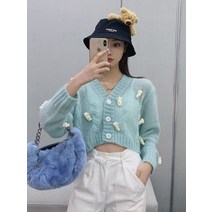 20 가을과 겨울 13 DE MARZO 입체 곰 인형 모헤어 니트 가디건 스웨터 여성