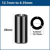 목재대패블레이드 목공 전동 석공 미니 대패 XCAN라우터 비트 어댑터 콜렛 6 635 8 10 12 127mm CNC 밀링 커터 정밀 척 엔드 밀 공작 기계 홀더, 12.7mm to 6.35mm