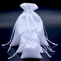 실크주머니화이트 복주머니 포장이너백 고급 쥬얼리소형 화장품 장신구 결혼선물 기프트백 속옷양말 파우치 명절새뱃돈 설날추석 비단전통 약초 부직포 운수대통 상평통보 16X20