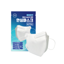 [제조사 직영몰/써멀본드 안감사용] 숨쉬기편한 귀안아픈 KF94 에어마인 새부리형 마스크 대형 화이트 개별포장 1매입 100% 국산 부자재, 1개, 1개