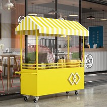 행사용 리어카 플리마켓 가판대 매대 상품 진열대 이동식 행사장 아울렛 백화점 야외 야시장, C 노란색160x60x200CM팔걸이