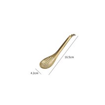 304 스테인레스 스틸 주방 스푼 구멍 아크릴 분자 요리 캐비어 빌더 로우 소스 거름망 스트레이너, 01 Gold