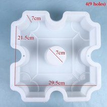 보도블럭 금형 벽돌 몰드 블럭바닥 경로 제조기 구멍 모양의 중간 원 경로 콘크리트 플라스틱 포장 포장 산책로벽돌틀 석고 담장 정원 연못, 10020