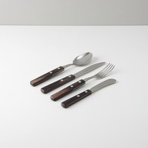 [JAJU/자주] 식기세척기 사용가능한 우드 커트러리 4개세트, 블랙