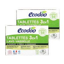 에코두 식기세척기세제 타블렛 3in1 360g( 30정) x 2개 세척+린스+연수(소금) 한번에