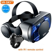카메라렌즈 캐논 호환 렌즈 시그마 가상 현실 3D VR 헤드셋 스마트 안경 헬멧 폰 휴대 전화 모바일 7 인치, 06 Blu-ray R1 Remote