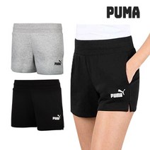 푸마 반바지 ESS 스웨트 쇼츠 4인치 여성 블랙/그레이 2종택1