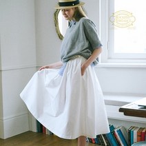 락피쉬 웨더웨어 RFH EMBROIDERY GATHER SKIRT - WHITE
